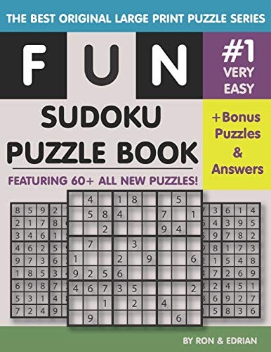 Fun Sudoku Puzzle Book 60+ Large Print Puzzles With Bonus Puzzles & Answer.