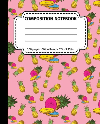 Composition Notebook 100 Pages Wide Ruled, 7.5 X 9.25 In: LGBTQ Pansexual Pink Background For Students, Teachers and LGBT Community