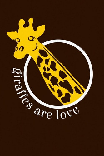 Giraffes Are Love Lined Notebook Journal
