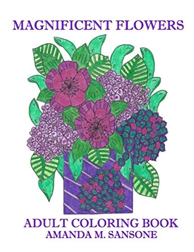 Magnificent Flowers Adult Coloring Book