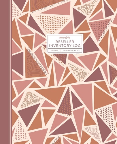 Reseller Inventory Log Product Listing Notebook For Online Clothing Resellers on Poshmark, EBay, Mercari & More, Abstract Geometric (Pink), 7.5 X 9.25