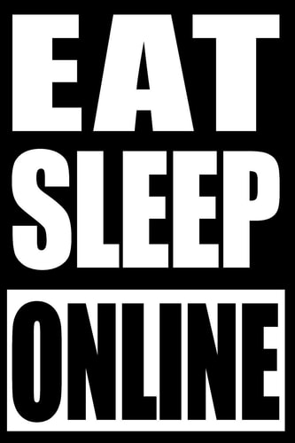 Eat Sleep Online - Gift Notebook for Professional Online Gamers, College Ruled Medium Spacing Between Lines