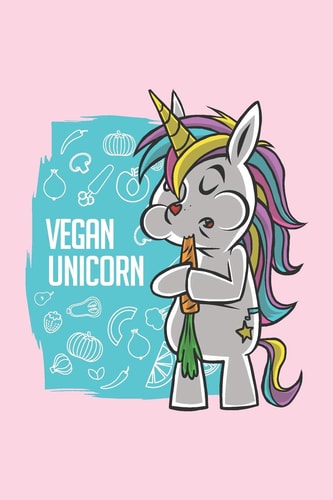 Vegan Unicorn Graph Paper Notebook, 6x9 Inch, 120 Pages