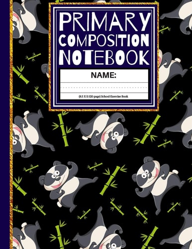 Primary Composition Notebook Martial Arts Panda Kindergarten Composition School Exercise Book for Boys