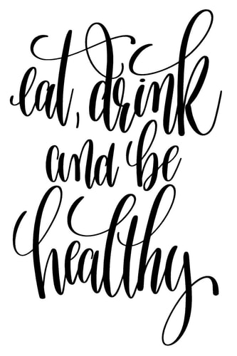 Eat Drink And Be Healthy 6x9 College Ruled Line Paper 150 Pages