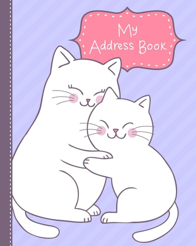 My Address Book For Kids from Kindergarten to 3rd Grade - Cuddle Cats Book Cover, Extra Pages for Notes, and Primary Ruled Entries with Dotted Midline
