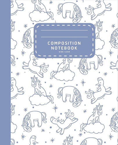 Composition Notebook Lovely Wide Ruled Unicorn Notebook - Composition Notebook For Girls - School Notebook