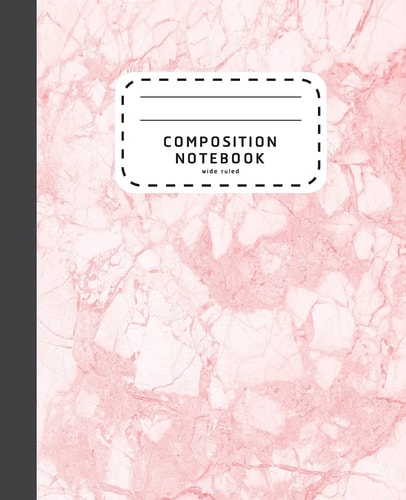 Composition Notebook Pink Marble Wide Ruled Composition Notebook - Notebook For School