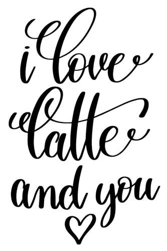 I Love Latte And You 6x9 College Ruled Line Paper 150 Pages