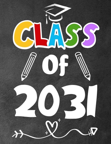Class of 2031 Funny Back To School Notebook, Gift For Girls and Boys,109 College Ruled Line Paper, Cute School Notebook, School Composition Notebooks