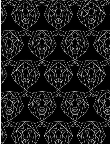 Polygonal Grizzly Bear Bear Pattern College Ruled Line Notebook