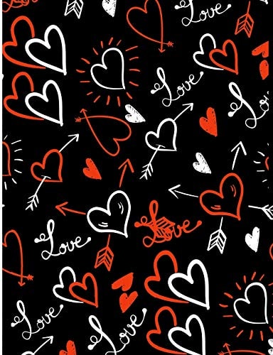 Valentine Heart Love Pattern Cute Lovers College Ruled Line Composition Book