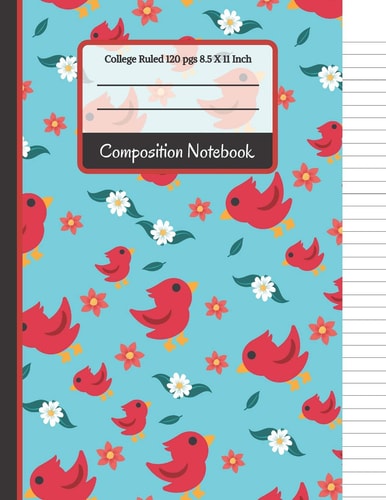 Composition Notebook Pretty Floral and Bloom College Ruled Back to School Notebook for Girls, Kids, School, Students and Teachers