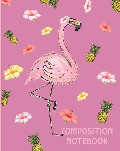 Composition Notebook Pink Flamingo Composition Wide Ruled Notebook