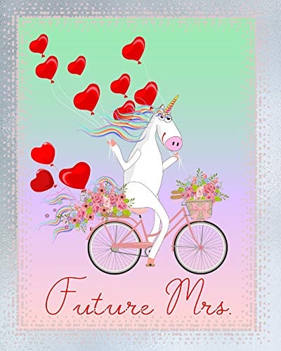 Future Mrs. The Ultimate Wedding Organizer, Wedding Expense Trackers for Every Aspect of Wedding Planning: Checklists, Guest Book, Budget Planning Workbook, Vendor Contact Sheets, Trendy Cover of the Funny Unicorn with Balloons Heart.