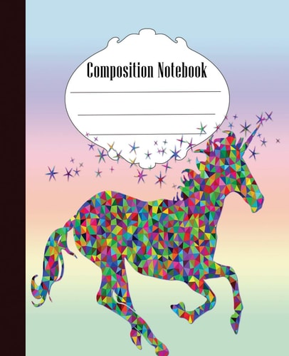 Composition Notebook Fun Unicorn Composition Notebook Wide Ruled 7. 5 X 9. 25 In, 100 Pages Book for Kids, Teens, School, Students and Teachers