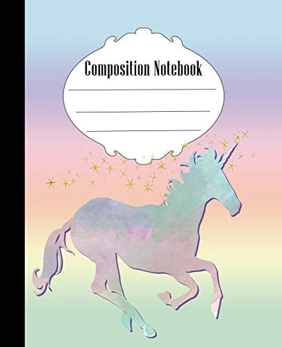 Composition Notebook Unicorn Composition Notebook Wide Ruled 7. 5 X 9. 25 In, 100 Pages Book for Kids, Teens, School, Students and Teachers