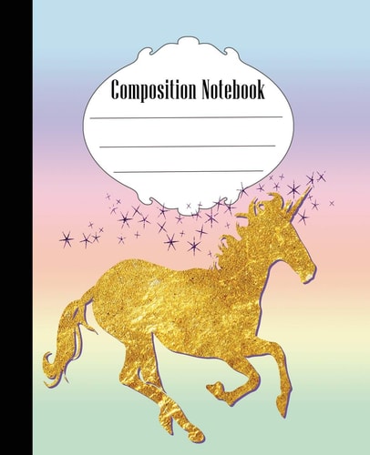 Composition Notebook Unicorn Composition Notebook Wide Ruled 7. 5 X 9. 25 In, 100 Pages Book for Kids, Teens, School, Students and Teachers