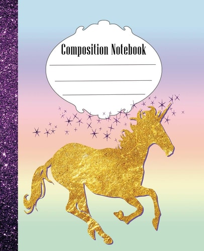 Composition Notebook Fun Unicorn Composition Notebook Wide Ruled 7. 5 X 9. 25 In, 100 Pages Book for Kids, Teens, Students and Gifts