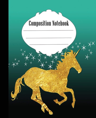 Composition Notebook Unicorn and Stars Composition Notebook Wide Ruled 7. 5 X 9. 25 In, 100 Pages Book for Kids, Teens, School, Students and Teachers