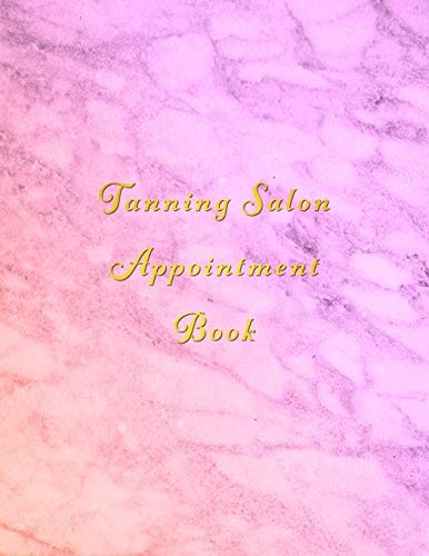 Tanning Salon Appointment Book Classy Orange and Pink Client Schedule Organiser With Weekly and Hourly Time Slots Broken Into 15 Minute Chunks.