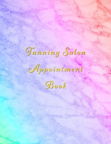 Tanning Salon Appointment Book Classy Multi Coloured Marble Client Schedule Organiser With Weekly and Hourly Time Slots Broken Into 15 Minute Chunks.