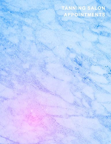 Tanning Salon Appointments Classy Blue and Pink Marble Client Organiser With Weekly and Hourly Time Slots Broken Into 15 Minute Chunks.