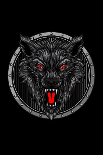 Angry Wolf Graph Paper Notebook, 6x9 Inch, 120 Pages