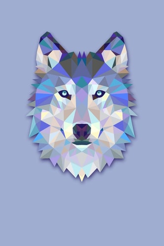 Geometric Wolf Graph Paper Notebook, 6x9 Inch, 120 Pages