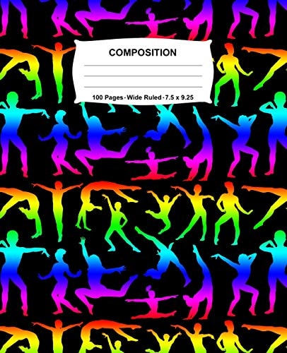 Composition Notebook Gymnastics Rainbow Neon Notebook Wide Ruled 100 Pages 7. 5 X 9. 25