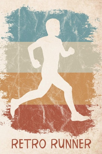 Retro Runner Fancy Vintage 365 Days Runners Logbook to Track Your Day-By-day Training Progresses