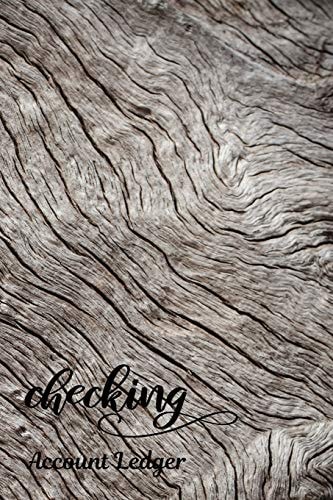 Checking Account Ledger Checking Account Register,6 Column Personal Record Tracker Log Book, Old Wooden Natural Background