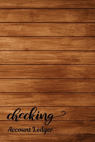 Checking Account Ledger Checking Account Register,6 Column Personal Record Tracker Log Book, Vintage Wooden Background