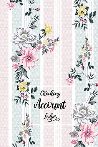 Checking Account Ledger Checking Account Register,6 Column Personal Record Tracker Log Book, Watercolor Floral Leaves Background