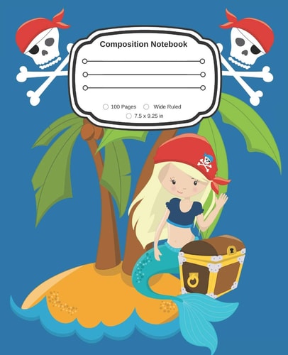 Yes, I Am a Pirate Girl Cute Composition Notebook Wide Ruled