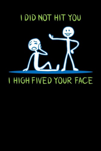 I Did Not Hit You I High Fived Your Face 120 Pages I 6x9 I Dot Grid I Sarcasm