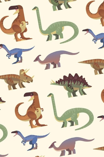 Dinosaurs Graph Paper Notebook, 6x9 Inch, 120 Pages