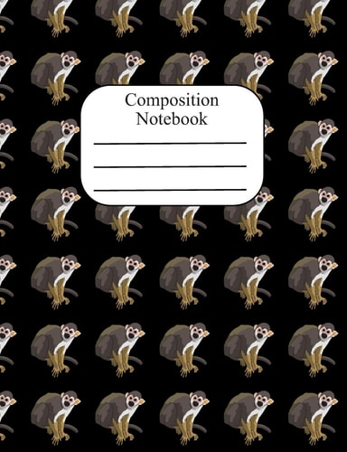 Composition Notebook Squirrel Monkey Polka Dot Wide Ruled Composition Book - 120 Pages - 60 Sheets