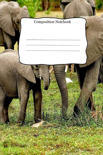 Composition Notebook Elephant Theme Cover For School Kids that Practice Creative Writing