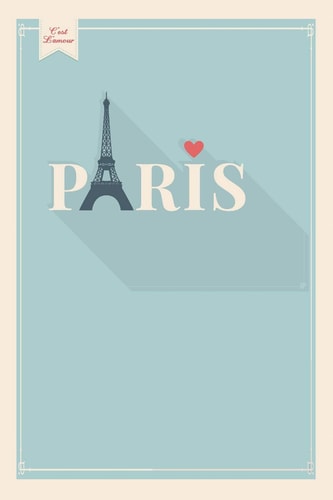 Paris Graph Paper Notebook, 6x9 Inch, 120 Pages