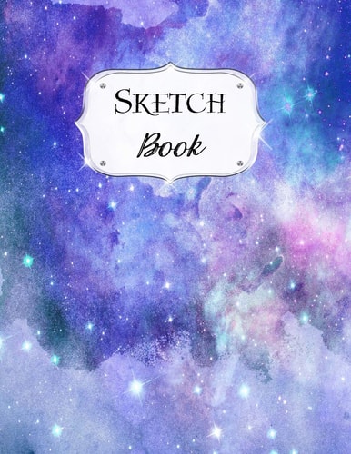 Sketch Book Galaxy Sketchbook Scetchpad for Drawing Or Doodling Notebook Pad for Creative Artists #3 Blue Purple