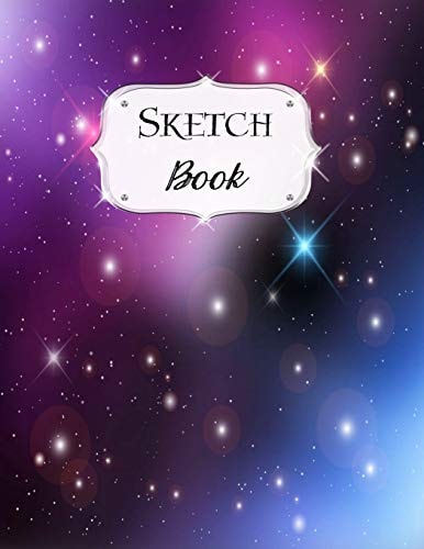 Sketch Book Galaxy Sketchbook Scetchpad for Drawing Or Doodling Notebook Pad for Creative Artists #4 Blue Black Purple