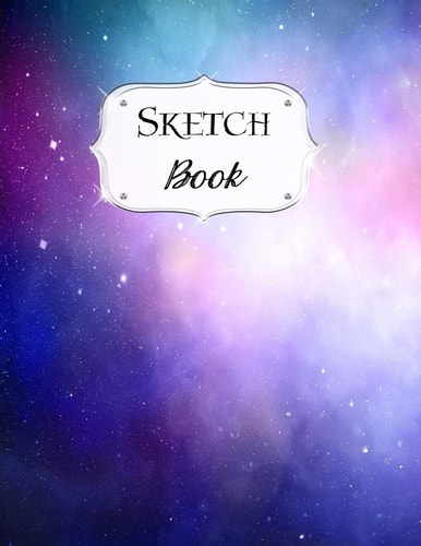 Sketch Book Galaxy Sketchbook Scetchpad for Drawing Or Doodling Notebook Pad for Creative Artists #7 Blue Purple Pink