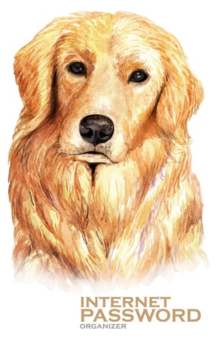 Internet Password Organizer Golden Retriever Dog (Password Log Book)