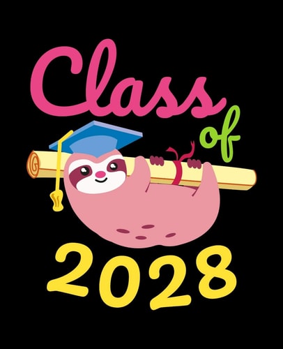 Class Of 2028 Cute Sloth Gift Composition Notebook