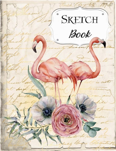 Sketch Book Flamingo Sketchbook Scetchpad for Drawing Or Doodling Notebook Pad for Creative Artists #4