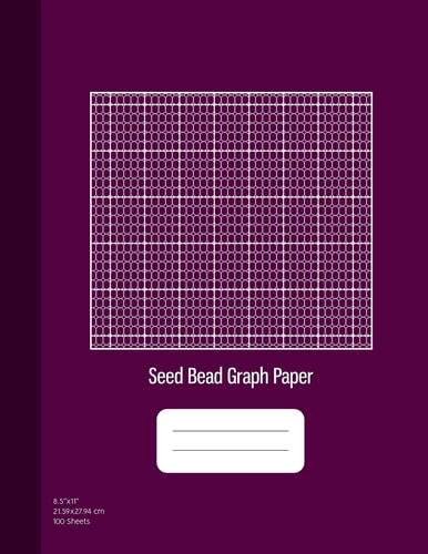 Seed Bead Graph Paper Beadwork Paper, Seed Beading Grid Paper, Beading on a Loom, 100 Sheets, Purple Cover (8. 5x11)