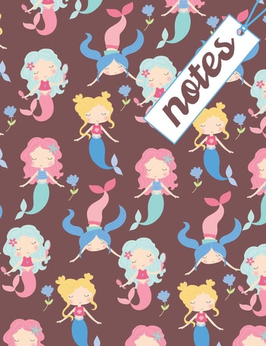 Notes Composition Notebook With Cute Mermaids For Girls, Great For School Notes
