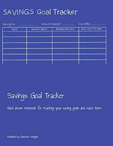 Savings Goal Tracker Hand Drawn Notebook for Tracking Your Saving Goals and Reach Them