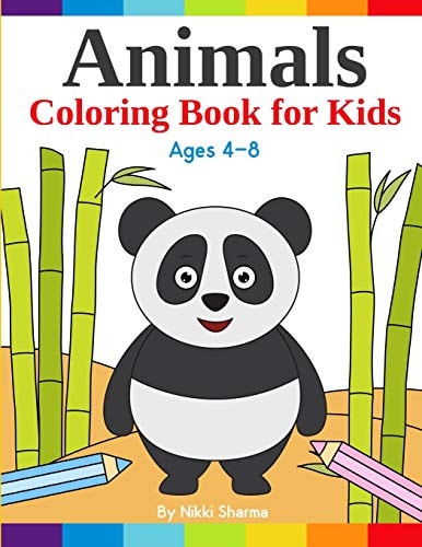 Animals Coloring Book for Kids Easy, Fun and Relaxing Coloring Pages for Animal Lovers Ages 4-8